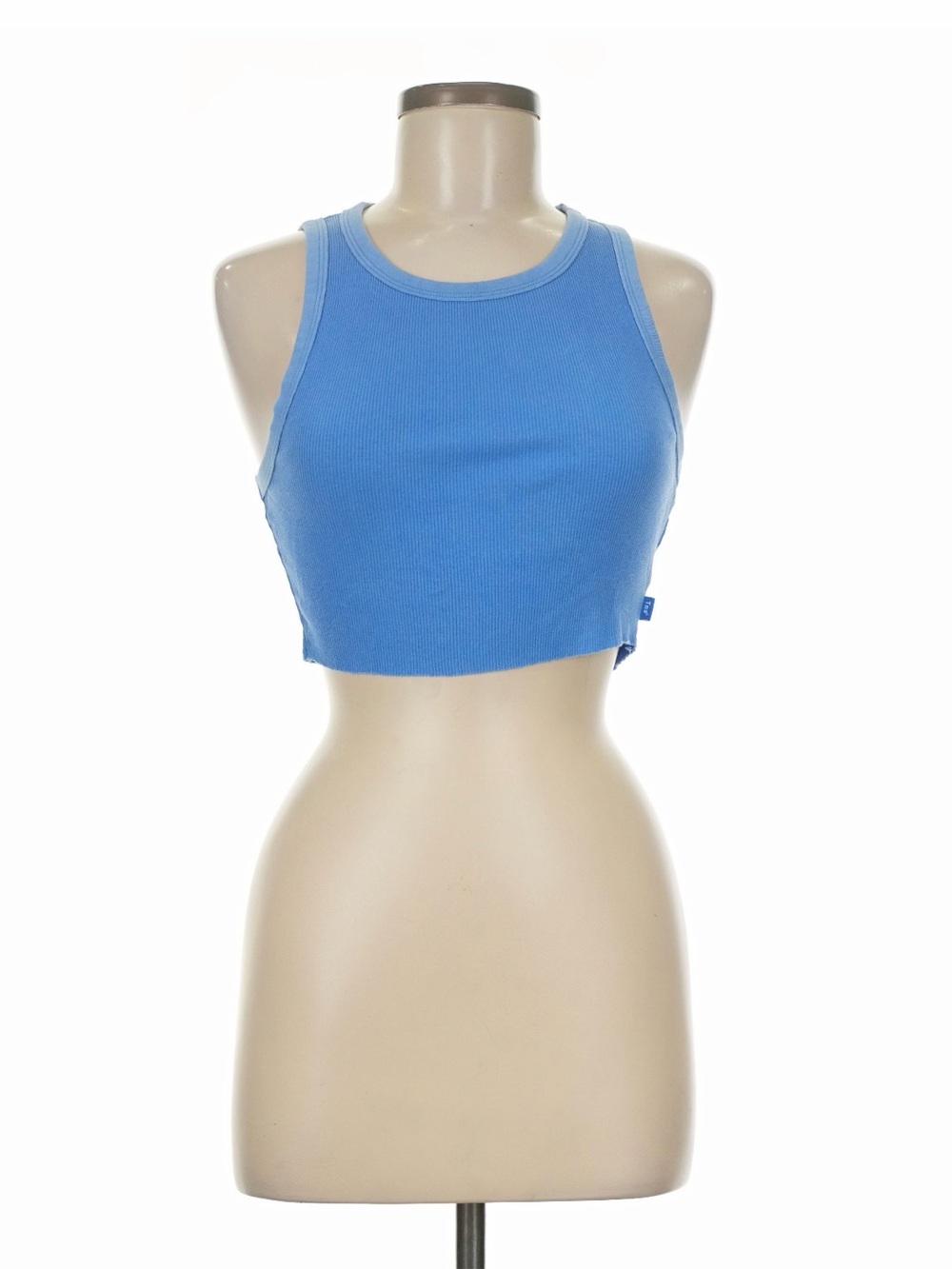 Aritzia TNA Blue Ribbed Tank Top (Medium)